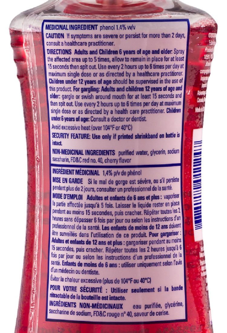 Vaporisateur pour la gorge Chloraseptic à la cerise 177 ml